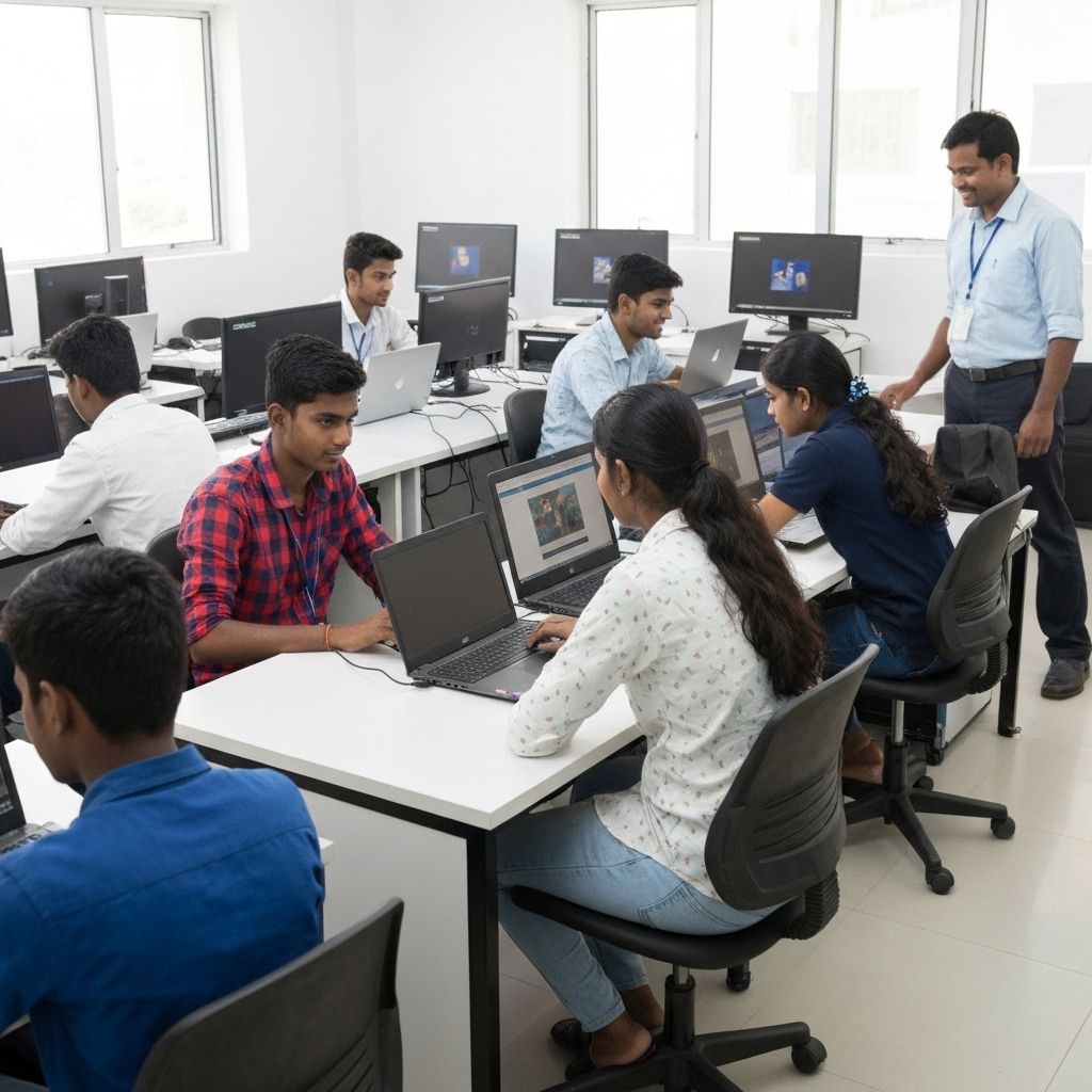 Students learning in computer lab