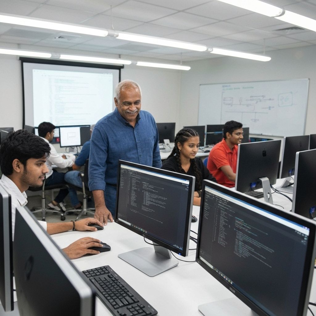 FutureMinds Indian Computer Training Classroom with Students and Teacher